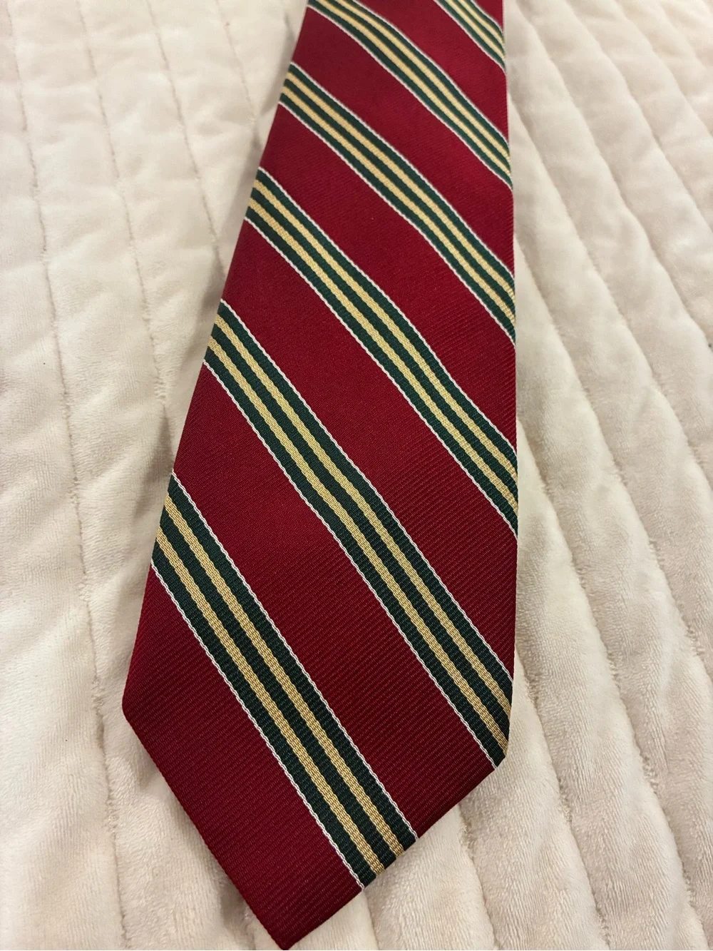Lands End Vintage Burgundy Stripe Tie